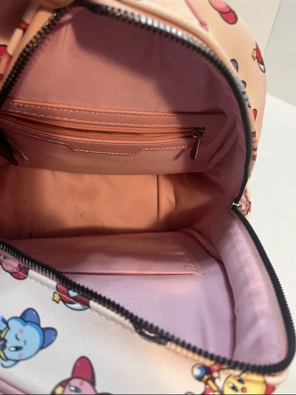 Nintendo Pink Kirby Pattern Kids Backpack with Star Charm